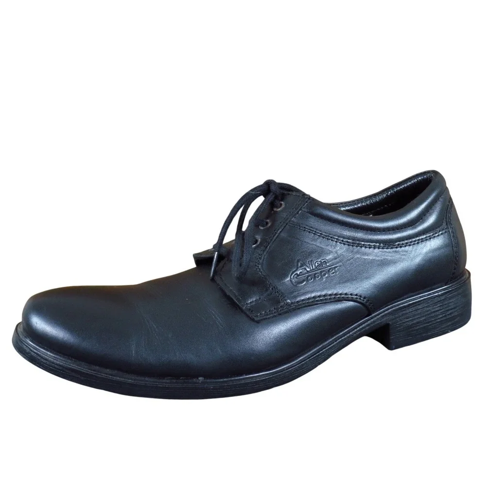 Allen Cooper Oxford Men Casual Shoe Sz 42 Professional Black Leather Lightweight